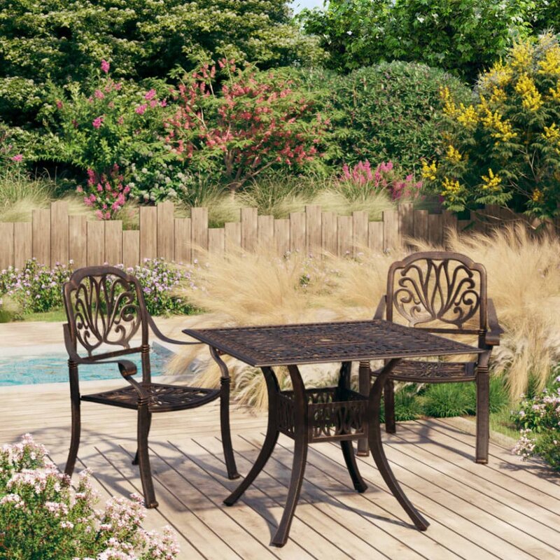 Set masa patrata 90 cm si 2 sau 4 scaune gradina, terasa,